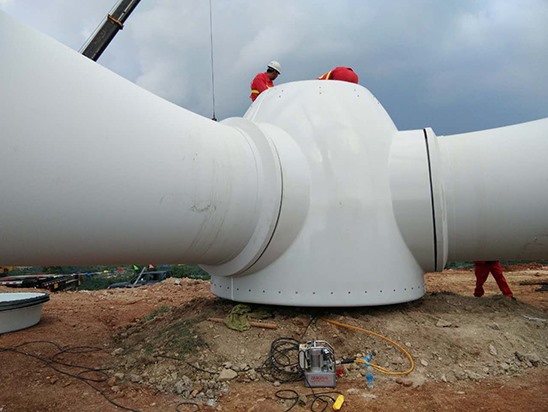 德勁液壓工具用于煙臺(tái)某風(fēng)電場電機(jī)安裝